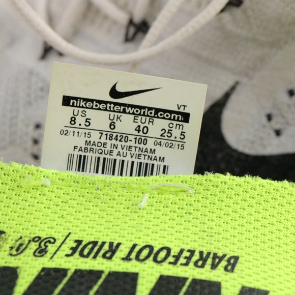 Nike Free Women's 3.0 Flyknit Running Shoe Size 8.5 Mid Gray White Black - Picture 11 of 13